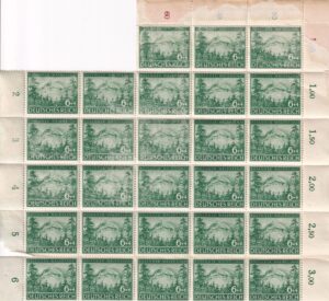 Det Tyske Rige arkrester Frimærker