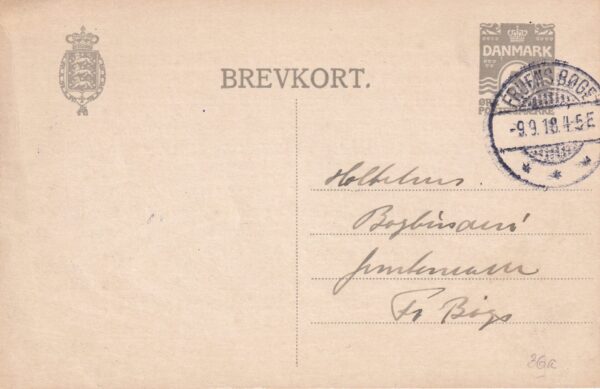 Danmark Brevkort Frimærke Stamp
