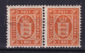 Danmark – 1 Øre Våbentype – Lodret par