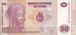 DR Congo 50 Francs – flot seddel med klare farver
