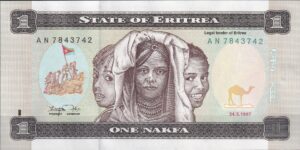 Eritrea 1 Nakfa (1997) – Ubrugt - UNC – Flot seddel