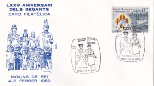 Førstedagskuvert Spanien 1989 – 75-års jubilæum for “Gegants”, Molins de Rei