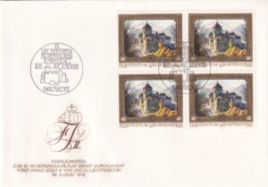 Liechtenstein 1978 – Fyrst Franz Josef II  Slot (blok 4) FDC