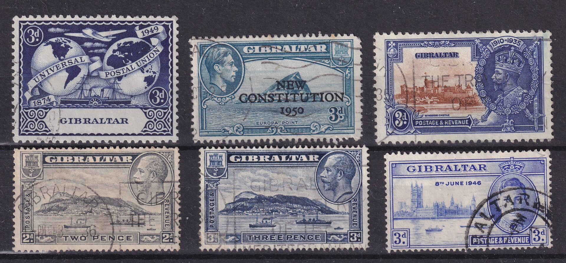 Gibraltar – Specialudgaver og jubilæumsfrimærker fra George V og George VI perioden