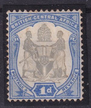 British Central Africa 1d – klassisk våbenskjold