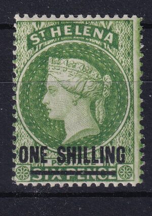 St. Helena – 1 Shilling påtrykt på 6 Pence (Victoria)