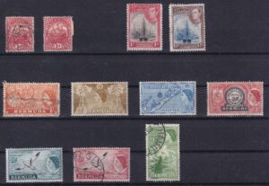 Bermuda – samling af 11 klassiske frimærker med skibe, kort og naturmotiver