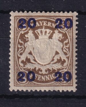 Bayern 20 Pfennig 1920 – krigsoptryk på 3 Pfennig, ubrugt