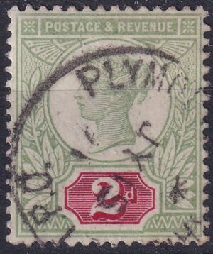 Storbritannien 2 1/2 Pence Jubilee Issue 1887-1892 – Queen Victoria, stemplet