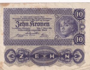 Østrig – 10 Kronen 1922 – Pengeseddel fra inflationstiden efter Østrig-Ungarns opløsning