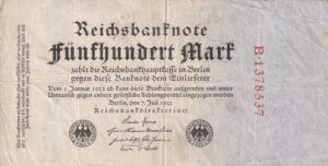 Tyskland – 500 Mark 1922 – Reichsbanknote fra begyndelsen af inflationen