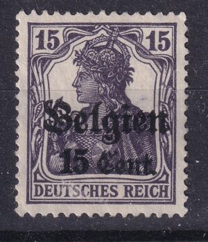 Deutsches Reich – 15 Pfennig Germania med belgisk overtryk