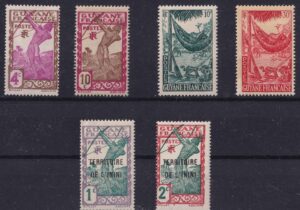 Fransk Guyana og Territoire de l’Inini – 6 kolonifrimærker