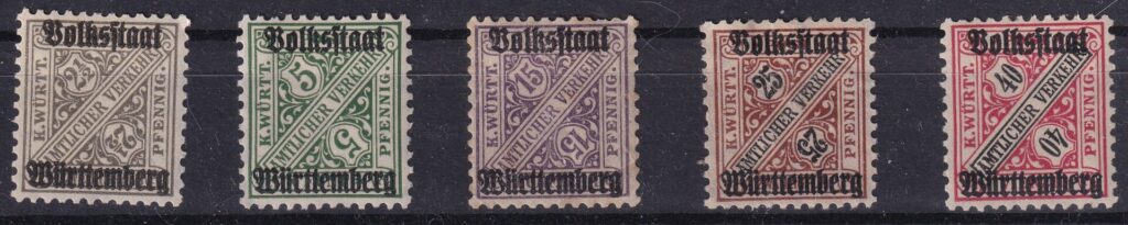 Württemberg – Volksstaat – tjenestefrimærker