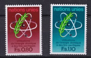 FN Genève – Atomenergi til fredelige formål – 0,80 og 1,10 schweizerfranc