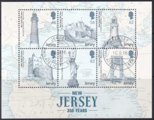 Jersey 2014 – 350-året for New Jersey – Stemplet frimærkeblok