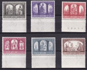 Vatikanstaten 1966 – 1000-året for Polens kristendom – Komplet serie med 6 frimærker